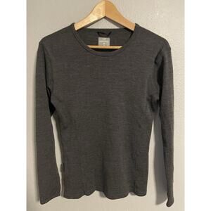 Meriwool Womens Top Medium Gray Merino Wool Base Layer Stretch Lightweight FLAW
